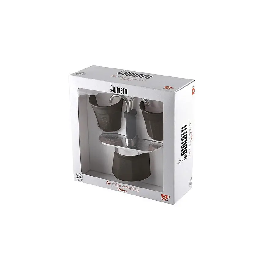 Bialetti Mini Express poklon-set za 2 šalice – crni