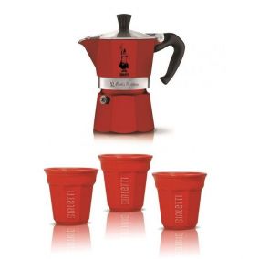 Poklon set Bialetti mocha express 3 porcije + 3 šalice, crveni 2