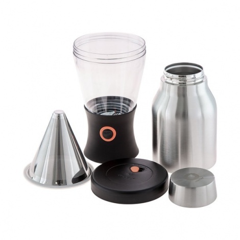 Asobu Cold Brewer - aparat za kavu za ledenu i toplu kavu - srebrni