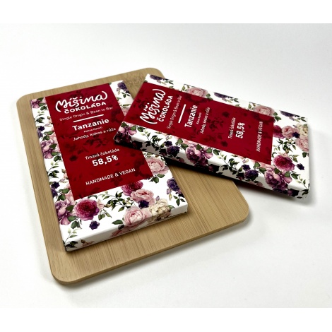 Čokolada Míšina čokolada, Tanzanija Jagode, kokos, ruža 58,5%