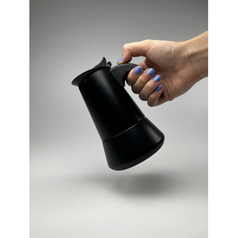 Kaffia Black inox moka lončić za 4 šalice
