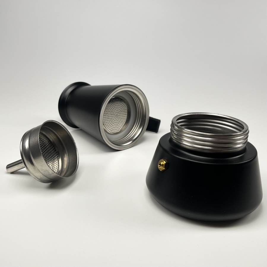 Kaffia Black inox moka lončić za 4 šalice