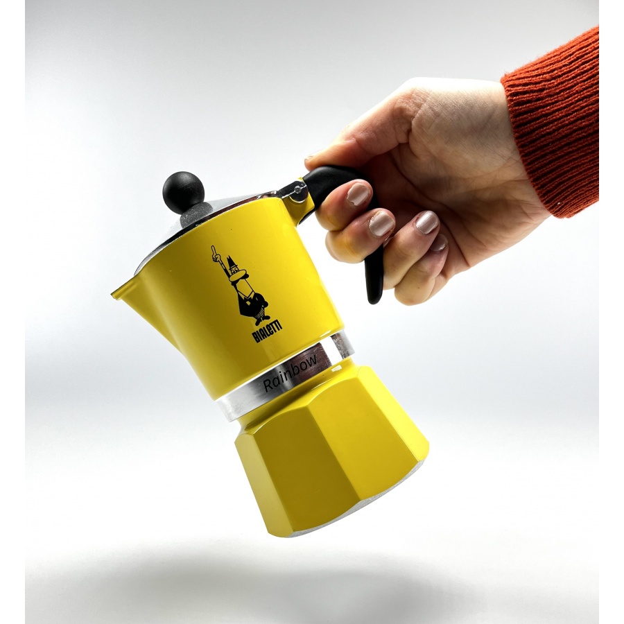 Bialetti Rainbow moka lončić za 3 šalice – žuti