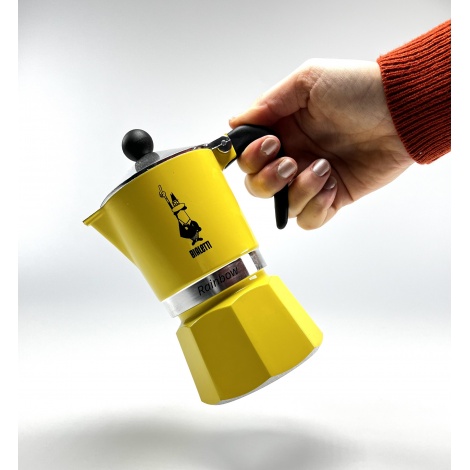Bialetti Rainbow moka lončić za 3 šalice – žuti