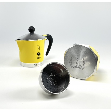Bialetti Rainbow moka lončić za 3 šalice – žuti