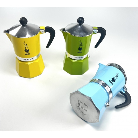 Bialetti Rainbow moka lončić za 3 šalice – plavi