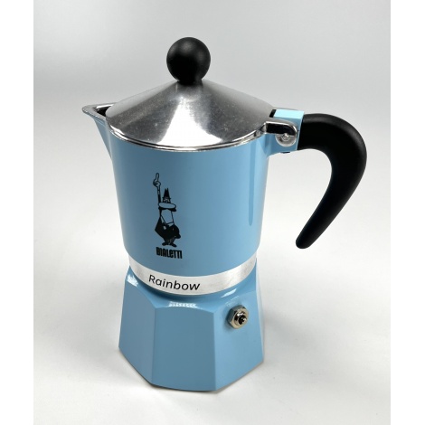 Bialetti Rainbow moka lončić za 3 šalice – plavi