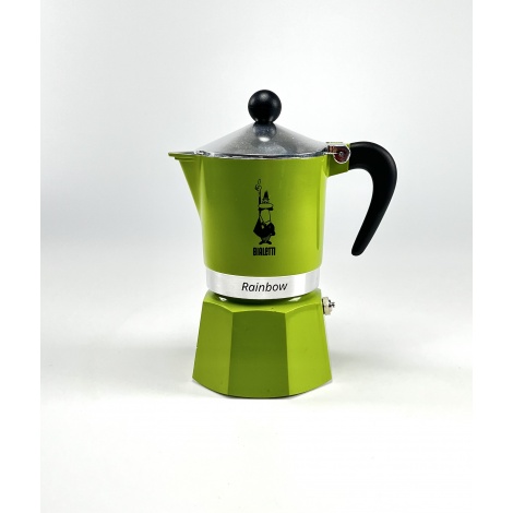 Bialetti Rainbow moka lončić za 3 šalice – zeleni
