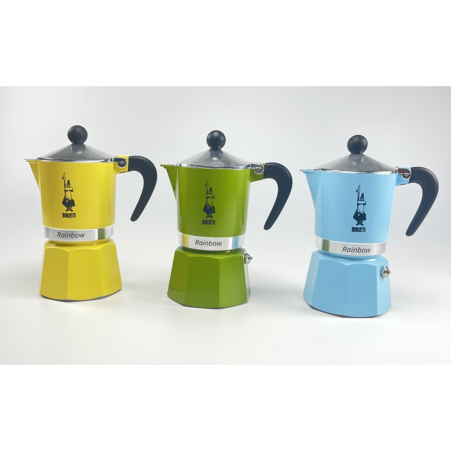 Bialetti Rainbow moka lončić za 3 šalice – zeleni