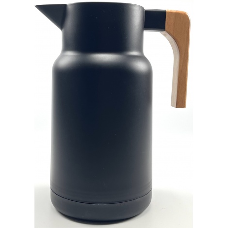 Termos Kaffia 1L s drvenom ručkom - CRNA