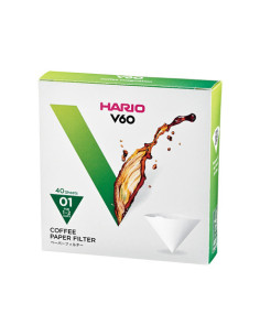 Papirnati filteri Hario V60-01 40 kom, bijeli (VCF-01-40W)