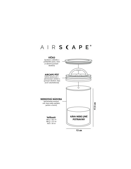 Airscape dóza na kávu 250g - Charcoal