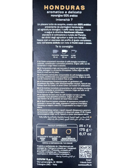 ESE mahune Covim Honduras 100% Arabica, 25 porcija