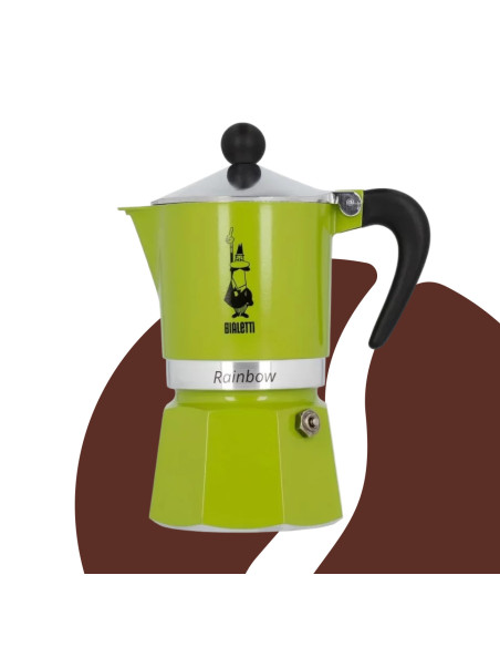Bialetti Rainbow moka lončić za 3 šalice – zeleni