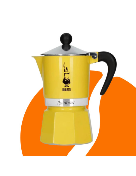 Bialetti Rainbow moka lončić za 3 šalice – žuti