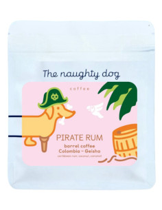 Kava iz bačve Naughty dog PIRATE RUM - gejša 200g