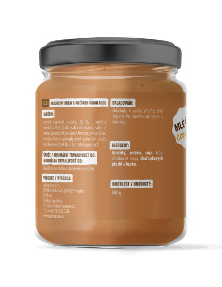 Allnature maslac od kikirikija s mliječnom čokoladom 500 g