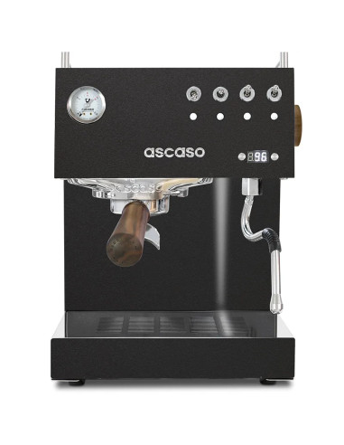 Aparat za espresso kavu Ascaso Steel UNO PID crni s drvenim elementima