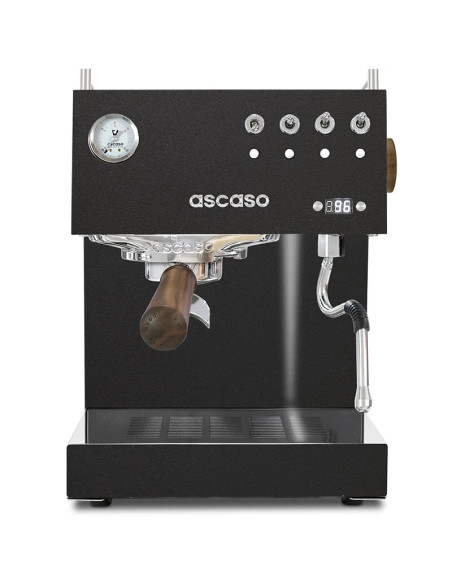Aparat za espresso kavu Ascaso Steel UNO PID crni s drvenim elementima