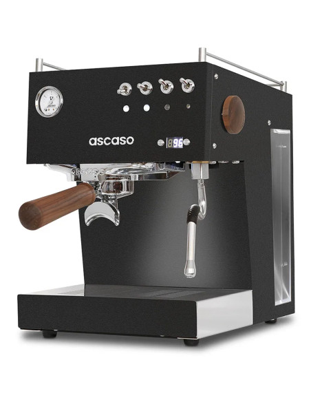 Aparat za espresso kavu Ascaso Steel UNO PID crni s drvenim elementima